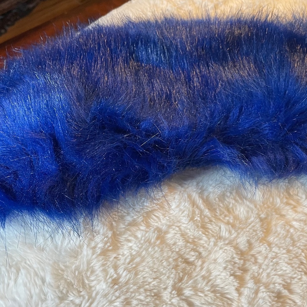Blue fur shawl